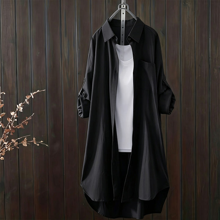 New loose-fitting long shirt—a versatile top