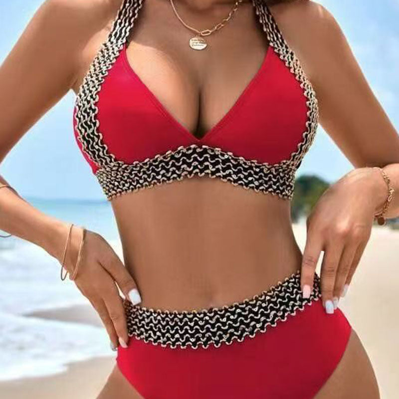 Exquisite high-waisted bikini set—a brand-new swimwear style