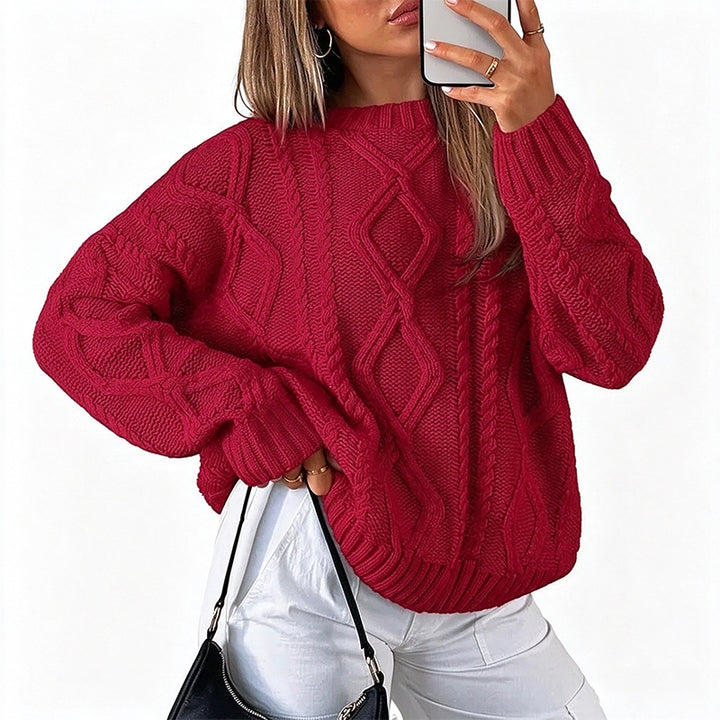New Autumn/Winter Solid-Color Loose-Fit Knit Top
