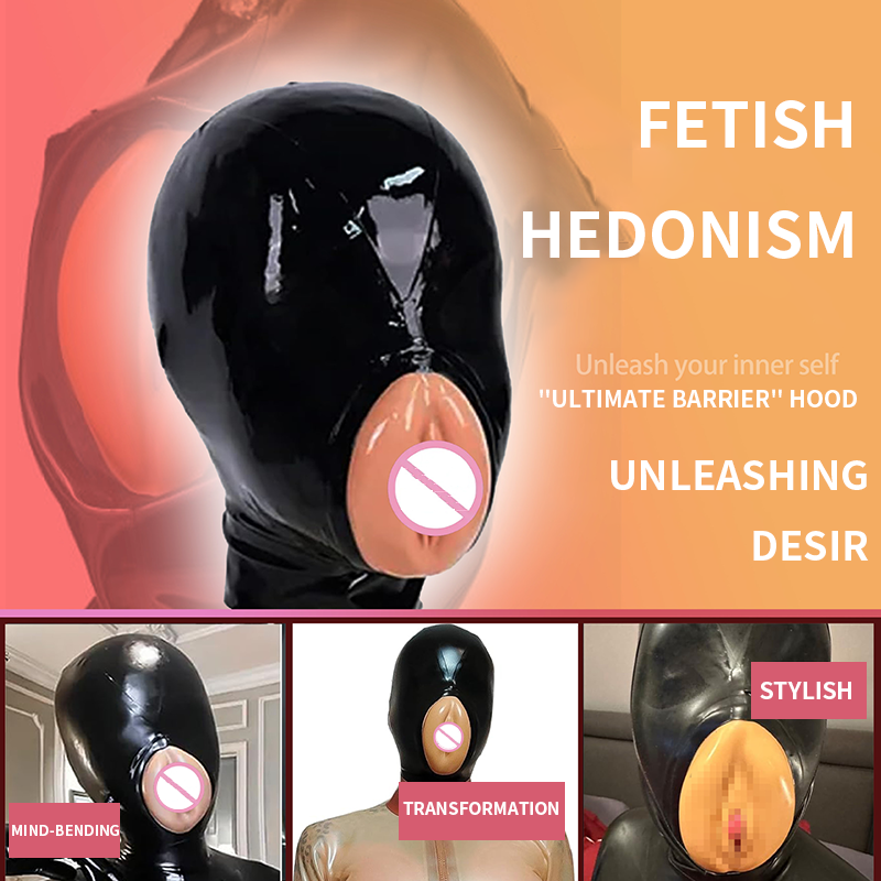 Adult latex mask with a realistic vulva