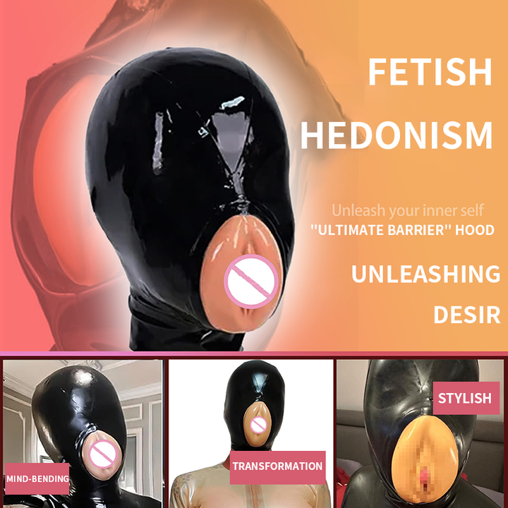 Adult latex mask with a realistic vulva