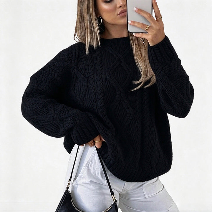 New Autumn/Winter Solid-Color Loose-Fit Knit Top