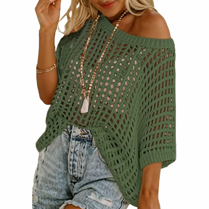 New Loose Open-Knit Beach Cover-Up