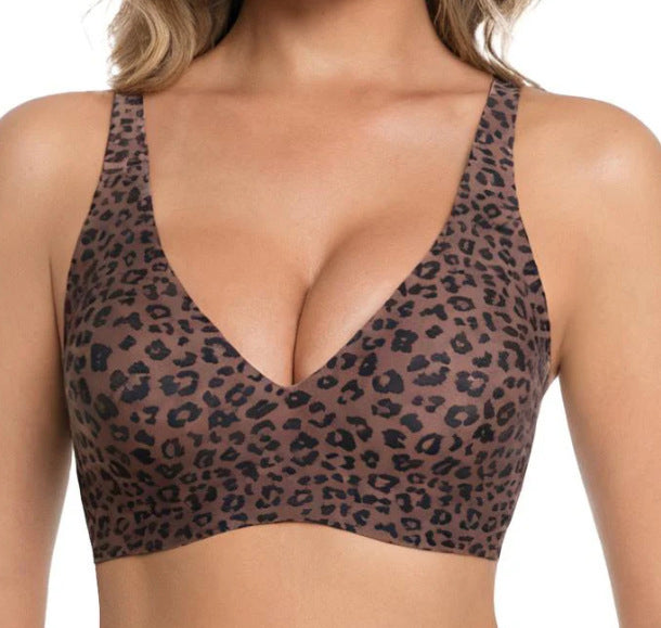 Best-selling leopard print non-wired anti-sag bra
