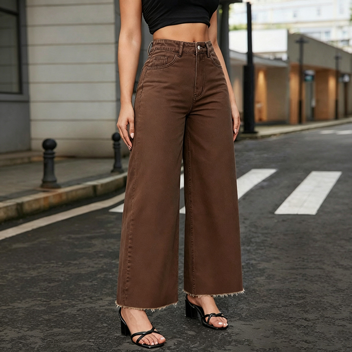 Low-stretch straight-leg raw-hem cropped jeans