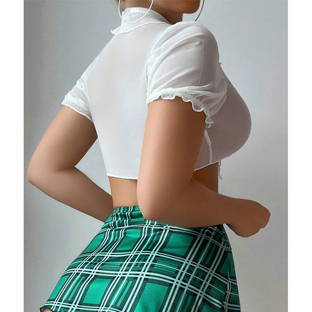 Plaid Lingerie Set