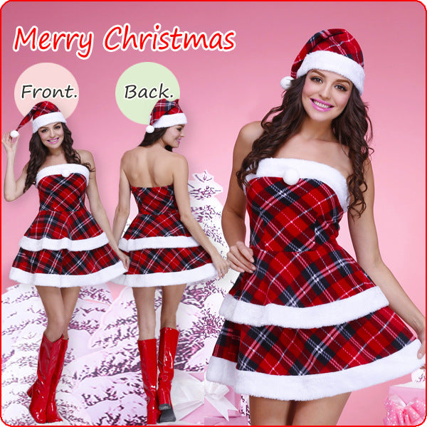 New mid-sleeve plaid Christmas outfit