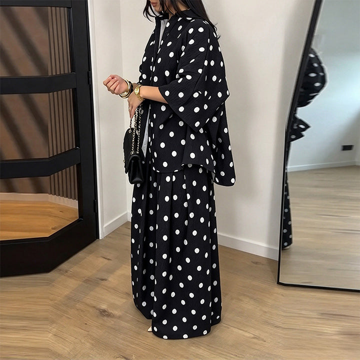 Stylish shirt and wide-leg trousers set