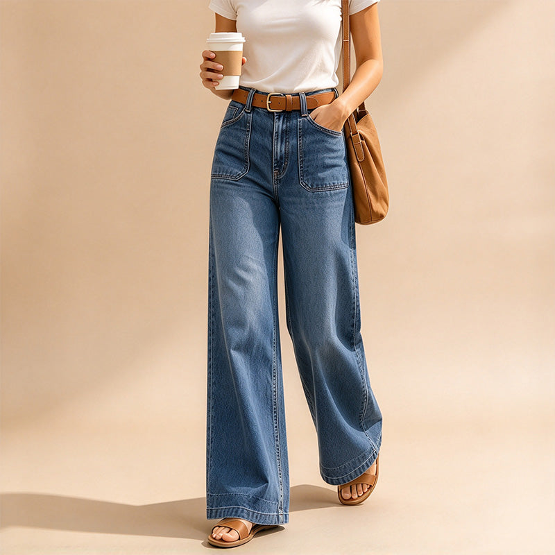 American-style slimming wide-leg jeans (Spring/Autumn)