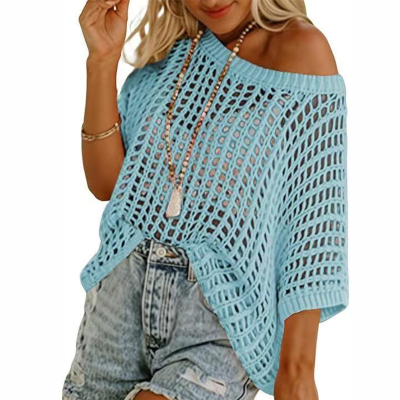 New Loose Open-Knit Beach Cover-Up