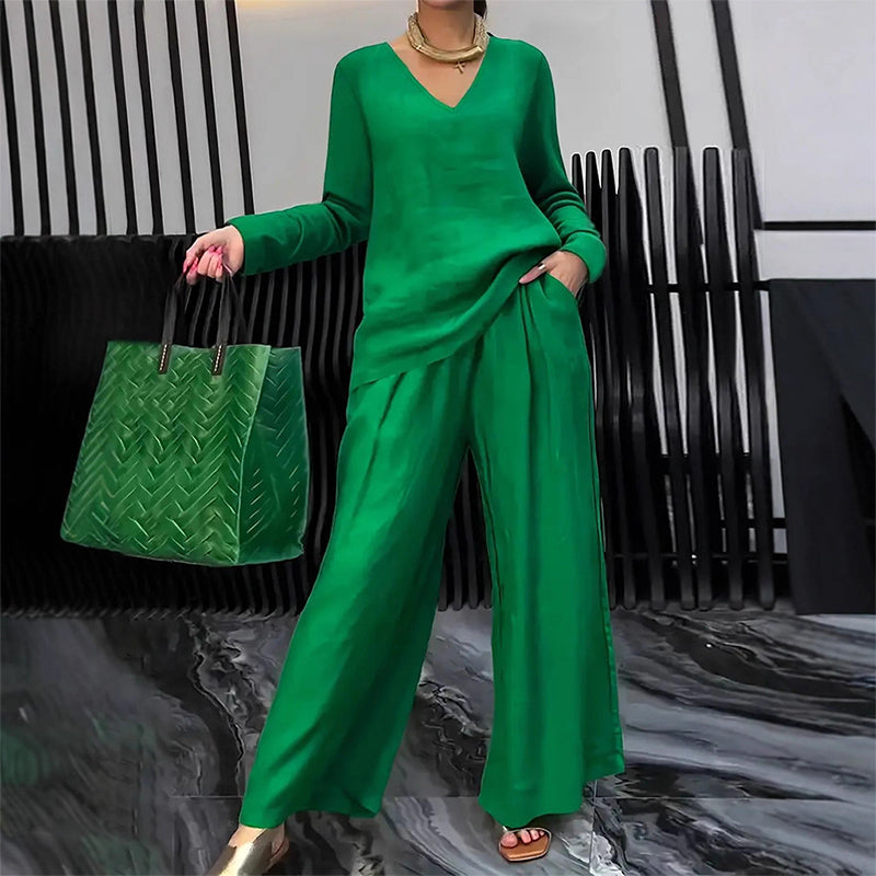 New Solid-Color Casual Matching Set for Spring and Autumn