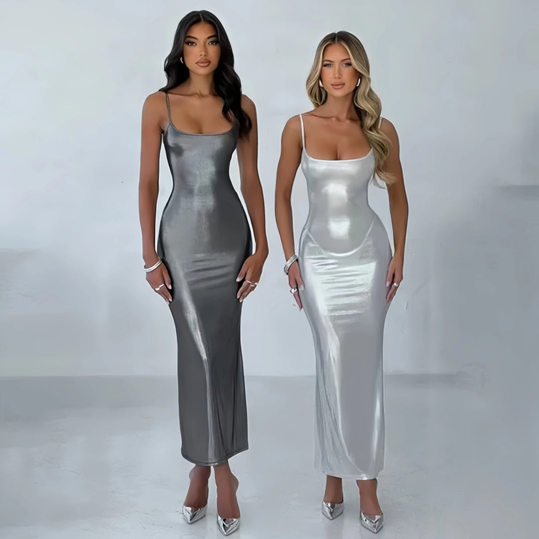 Sexy off-the-shoulder slim-fit suspender dress