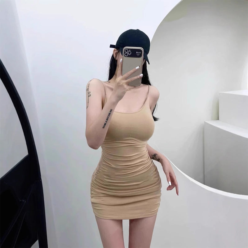 Sleeveless Slim-Fit Spaghetti-Strap Dress