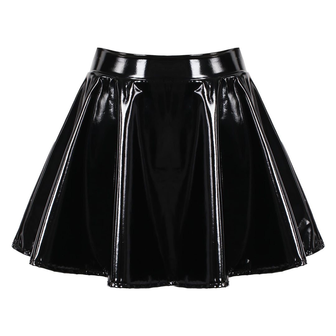 Pleated Faux Leather Mini Skirt