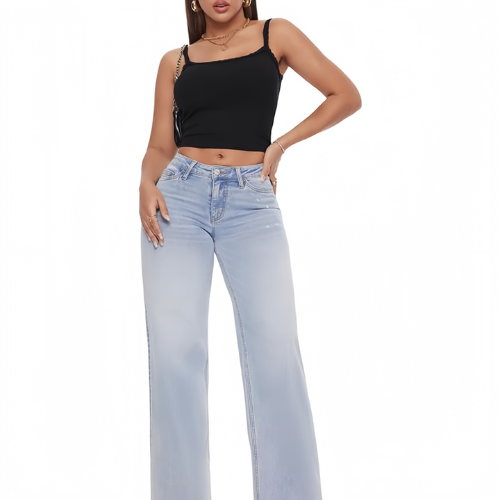 New Slim-Fit Stretch Wide-Leg Jeans (Mid-Rise, Butt-Lifting)