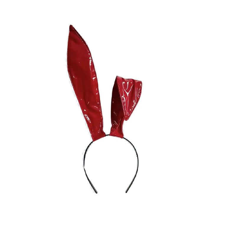Cute Faux Leather Bunny Ear Headband