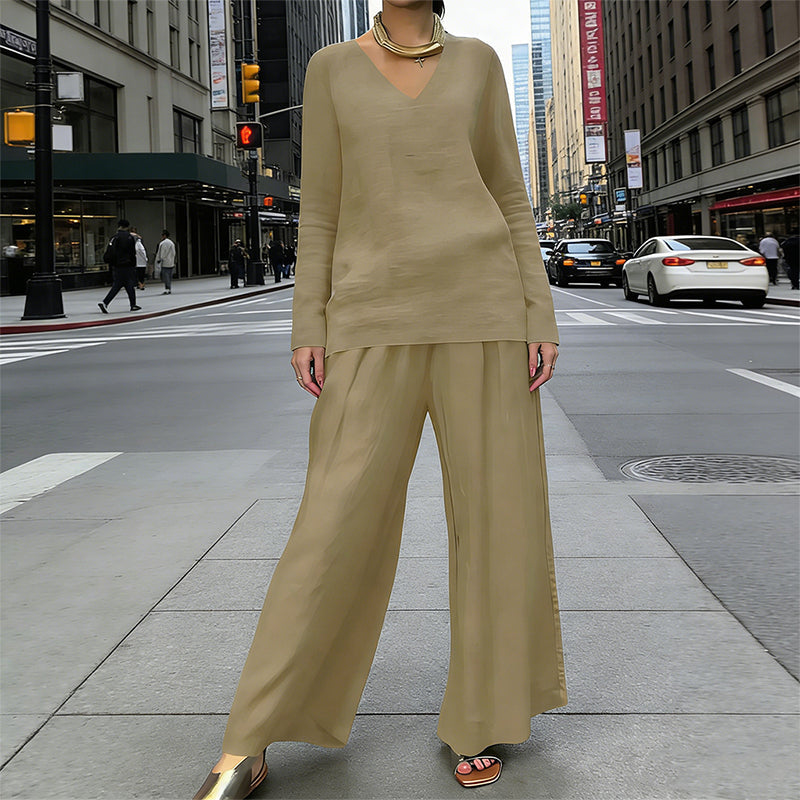 New Solid-Color Casual Matching Set for Spring and Autumn