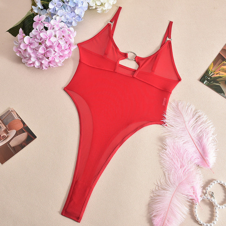 Sheer Mesh Backless Bodysuit