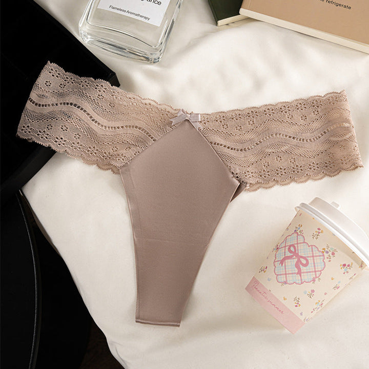 Satin Lace Seamless Thong(Buy 1, get 2 free)