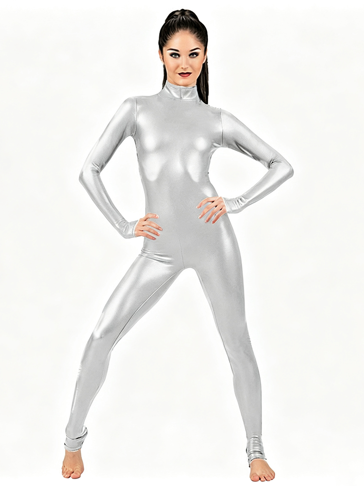 Stretchy Foil-Print Bodysuit