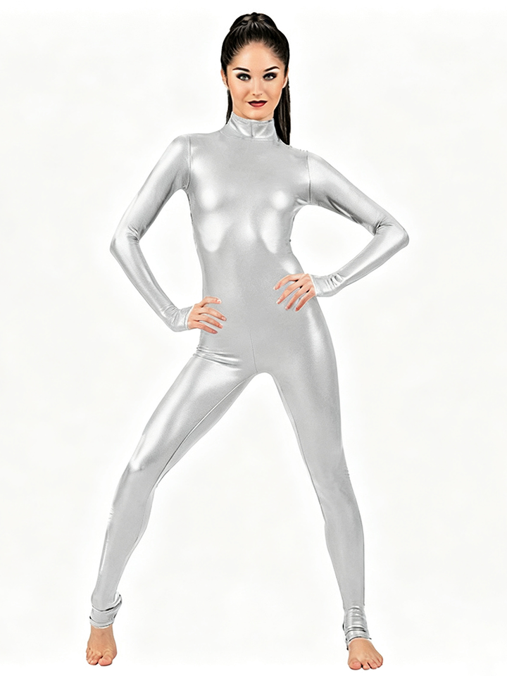 Stretchy Foil-Print Bodysuit