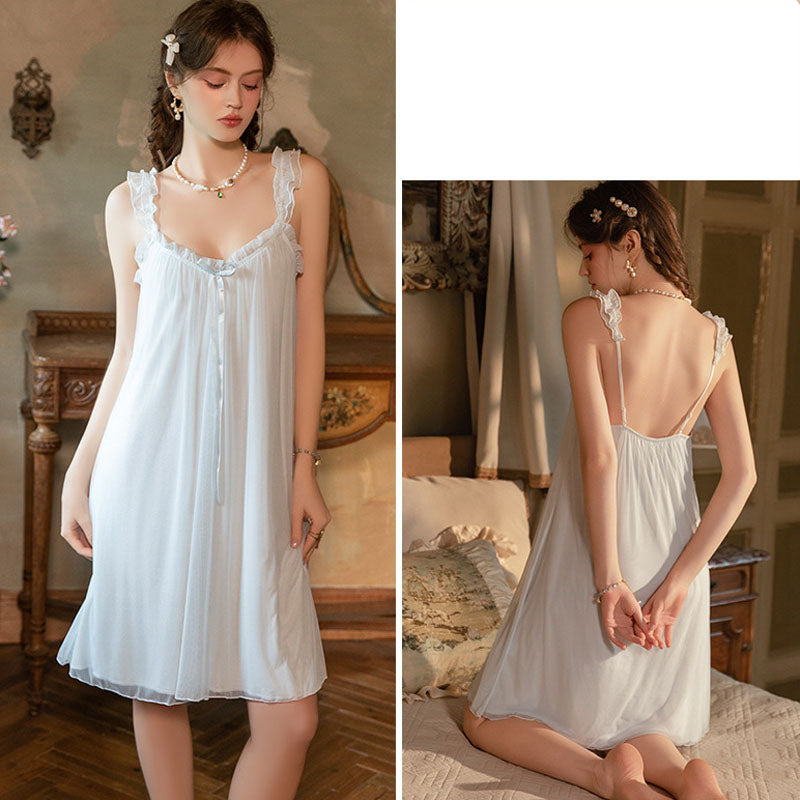 Sexy loose backless nightgown
