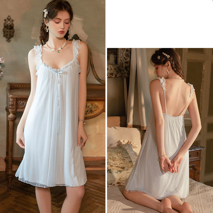 Sexy loose backless nightgown