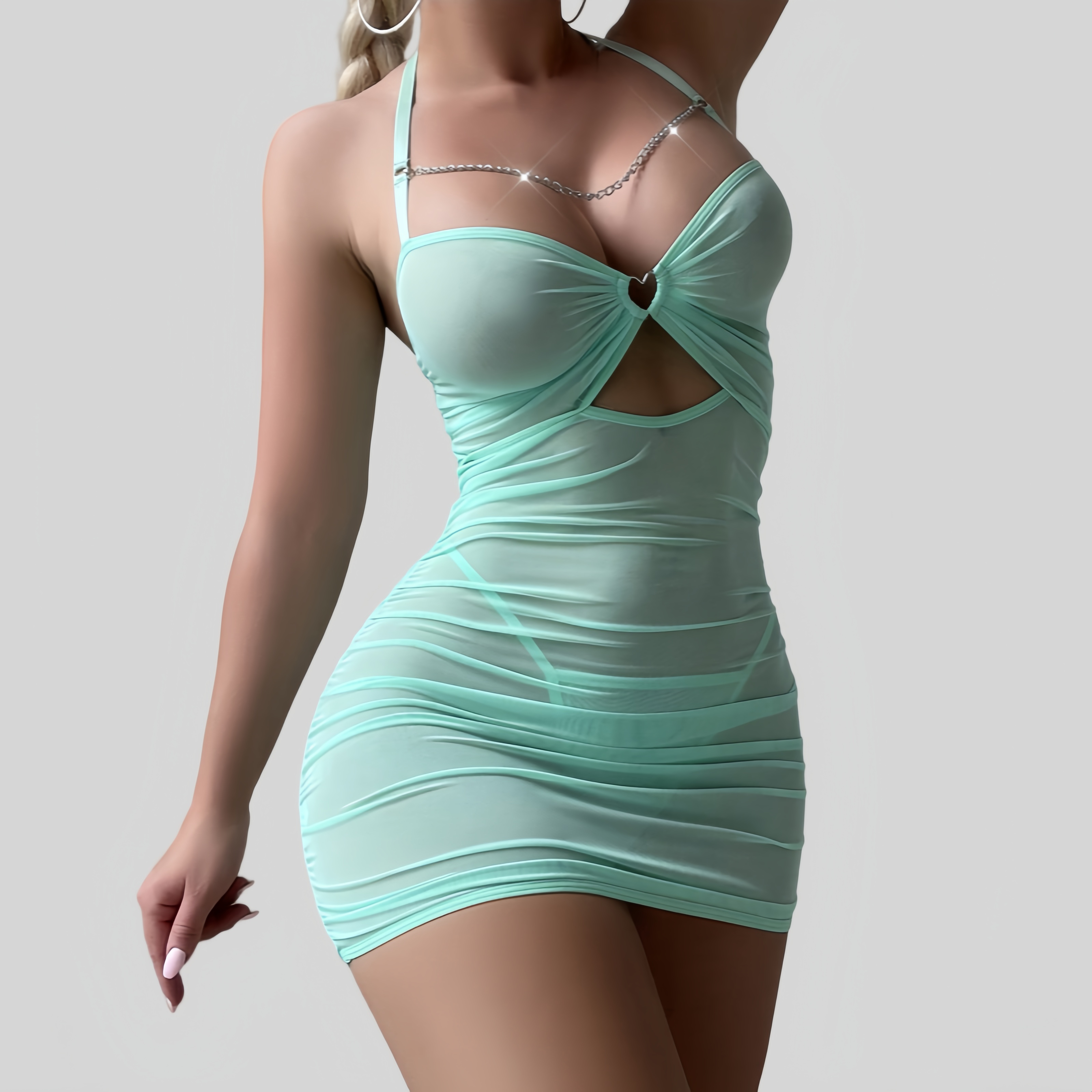 Sexy Sheer Nightgown and Thong Set