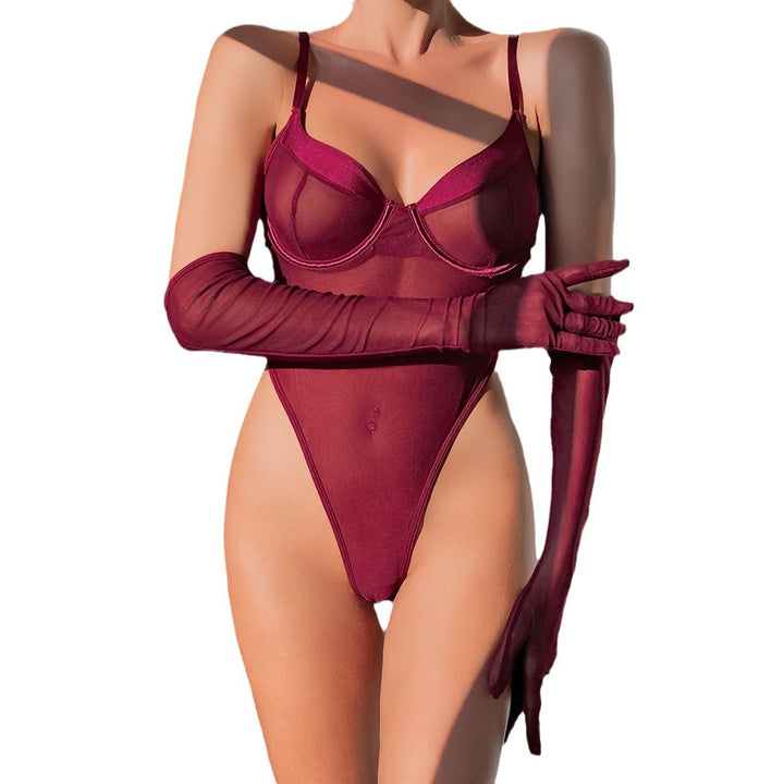 Luxury Sheer Mesh &amp; Faux Leather Bodysuit