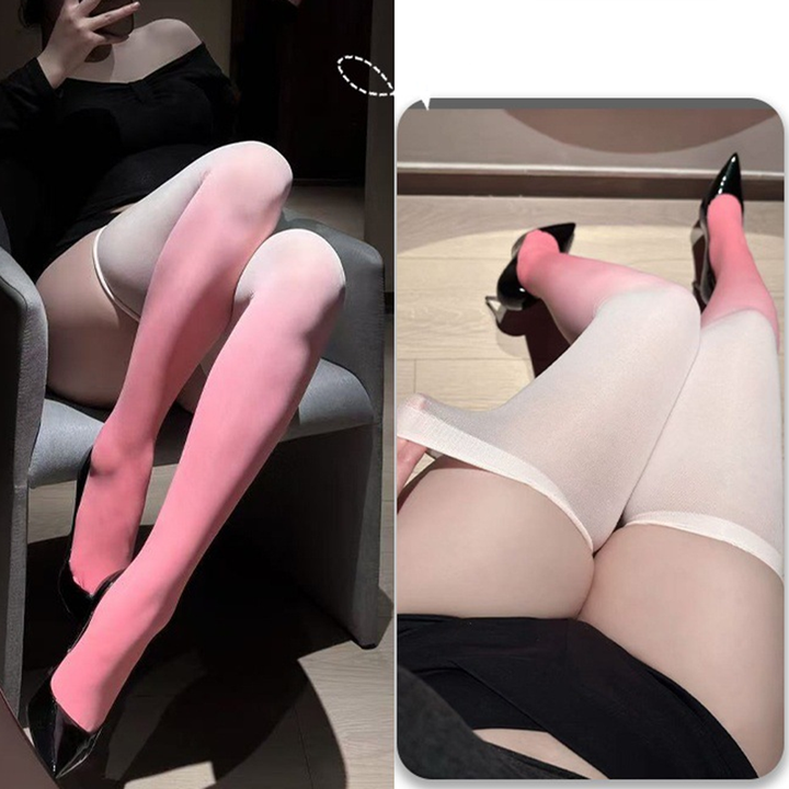 Sexy ombre-style thigh-highs—alluring open-crotch design.