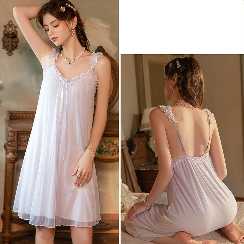 Sexy loose backless nightgown