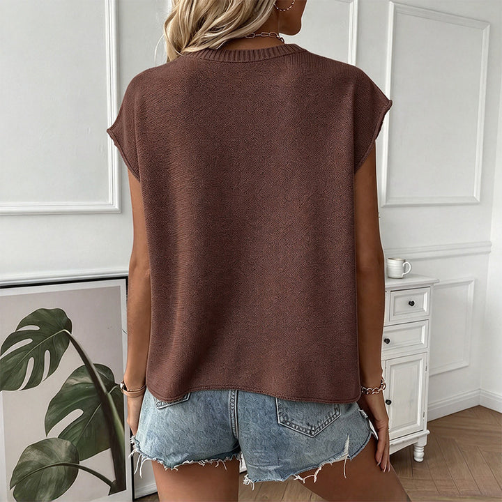 Casual, relaxed knit top—loose-fitting and versatile.