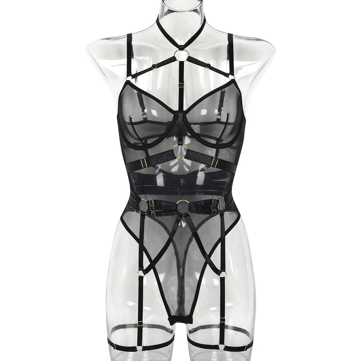 Leopard Mesh Strappy Bodysuit