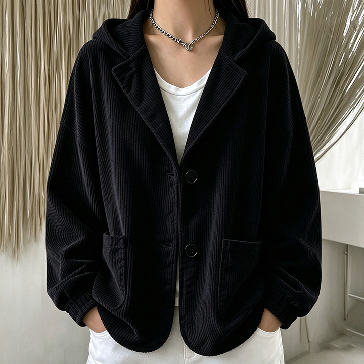 Autumn/Winter Corduroy Hooded Jacket