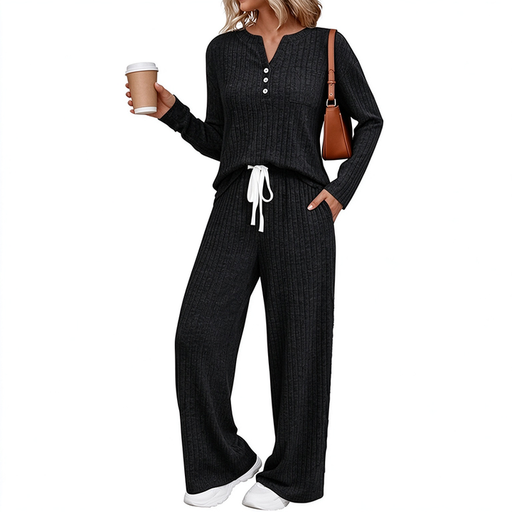 New Autumn/Winter Ribbed Brushed-Knit Set