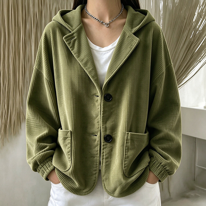 Autumn/Winter Corduroy Hooded Jacket
