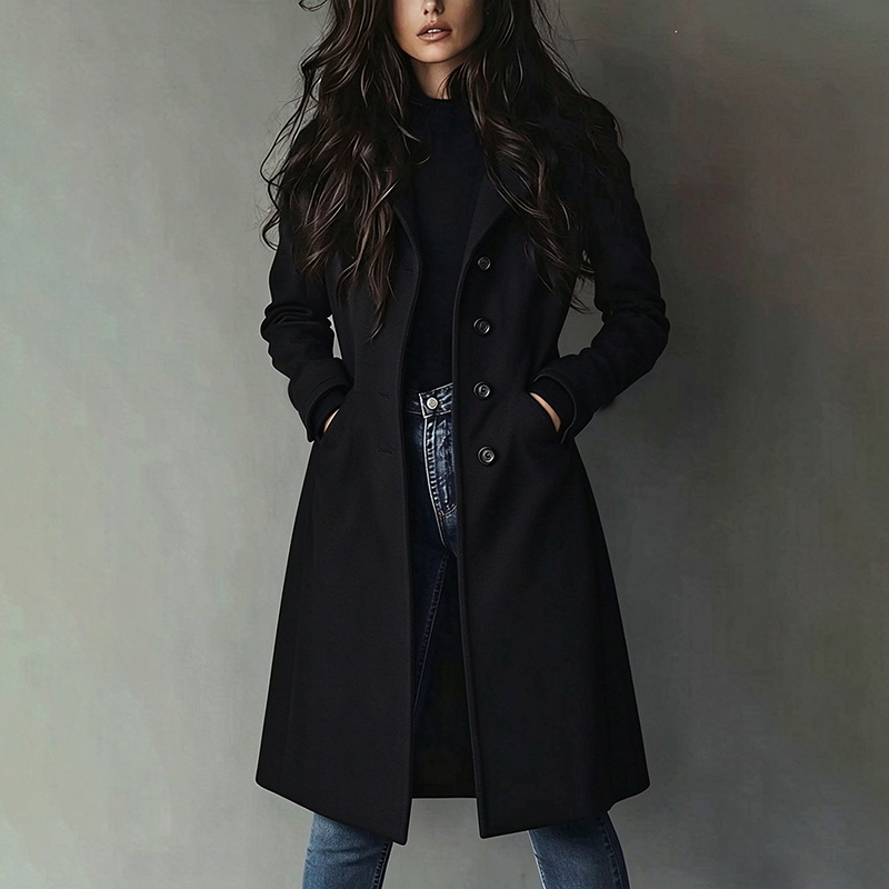 Eye-catching, stylish, casual-style faux suede trench coat