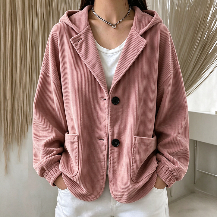Autumn/Winter Corduroy Hooded Jacket