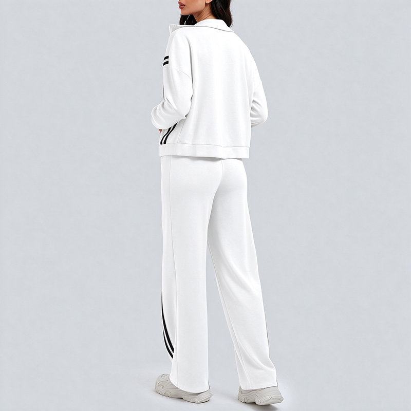 Long-Sleeve Two-Stripe Tracksuit (with Pockets)