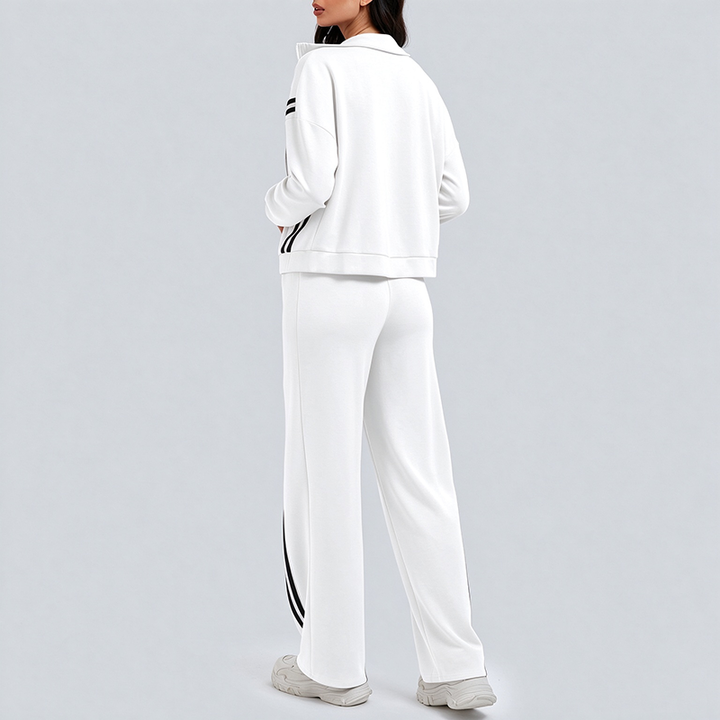 Long-Sleeve Two-Stripe Tracksuit (with Pockets)