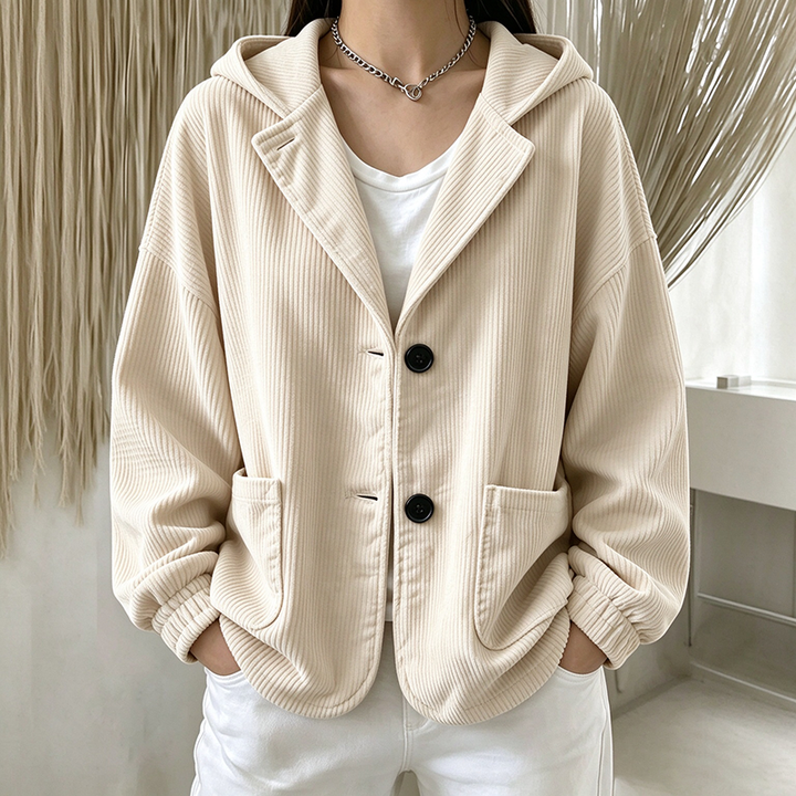 Autumn/Winter Corduroy Hooded Jacket