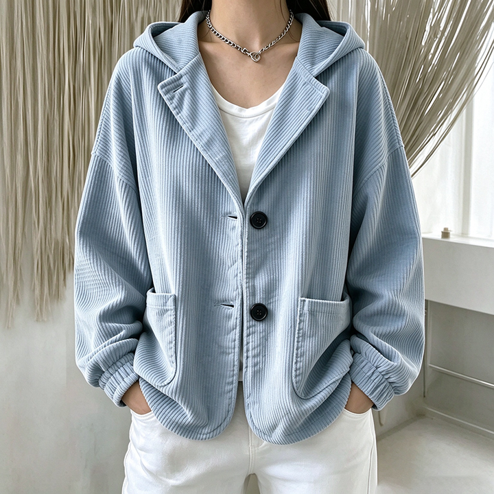 Autumn/Winter Corduroy Hooded Jacket