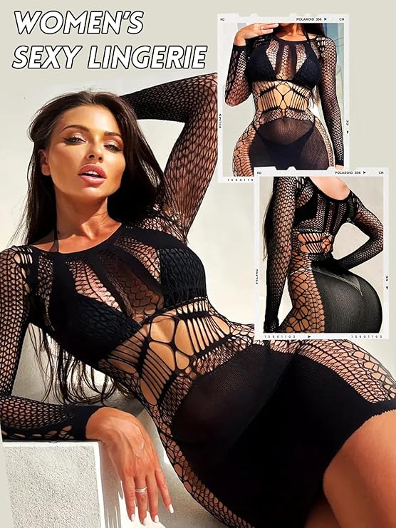 Hollow Sexy Temptation Sexy Langarm-Unterwäsche