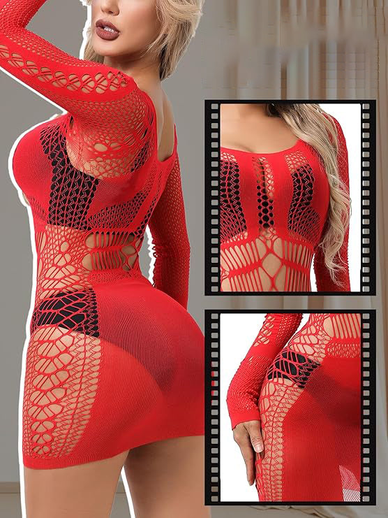 Hollow Sexy Temptation Sexy Langarm-Unterwäsche