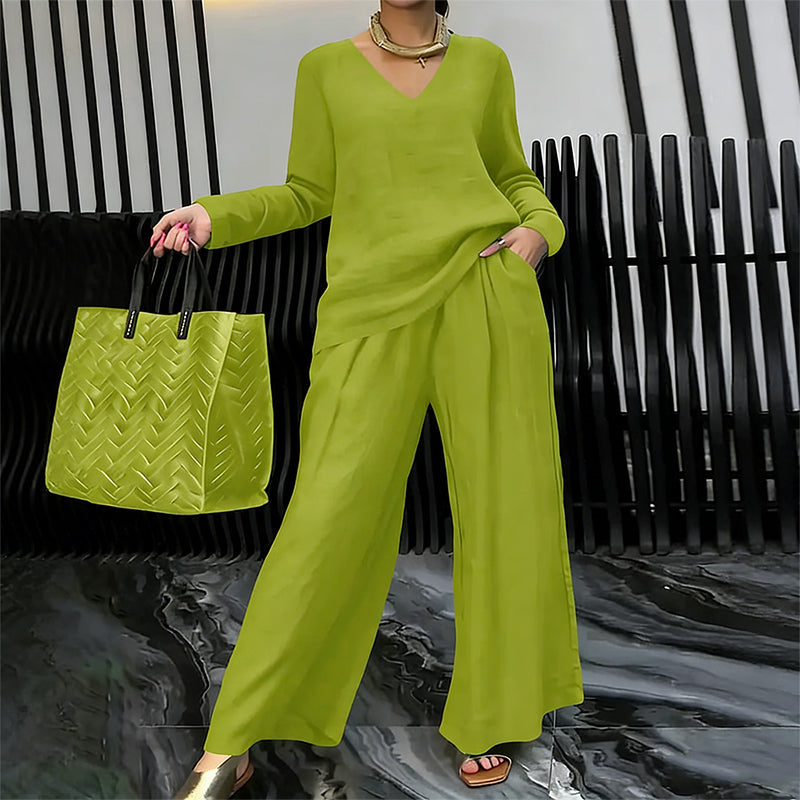 New Solid-Color Casual Matching Set for Spring and Autumn