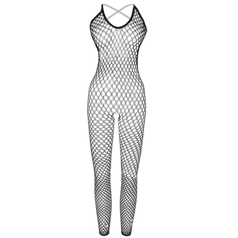 Rose Lace Sexy See-Through Hollow Mesh Bodysuit