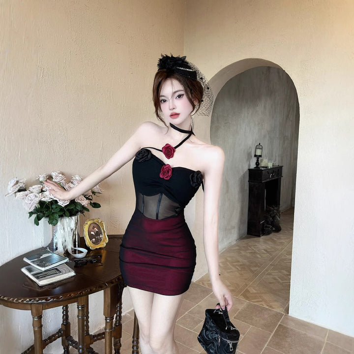 Obey Me: Sheer Floral Bodycon Slip