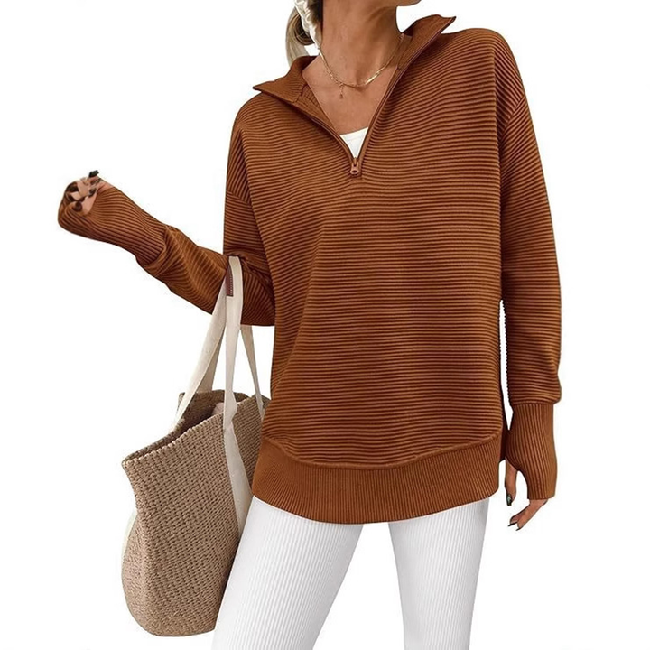New long-sleeve ribbed knit top