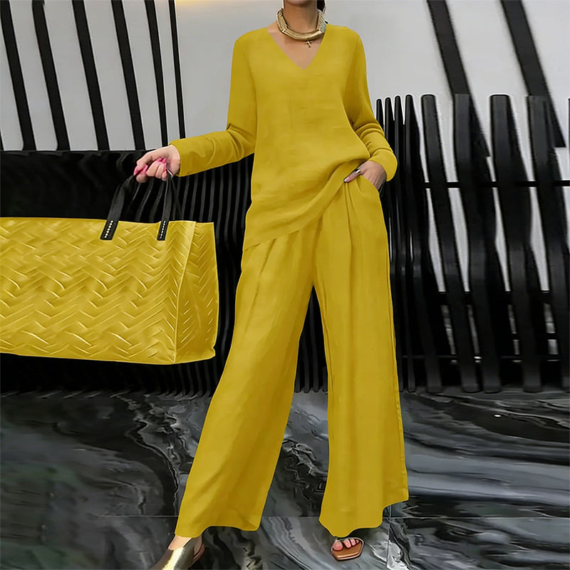 New Solid-Color Casual Matching Set for Spring and Autumn