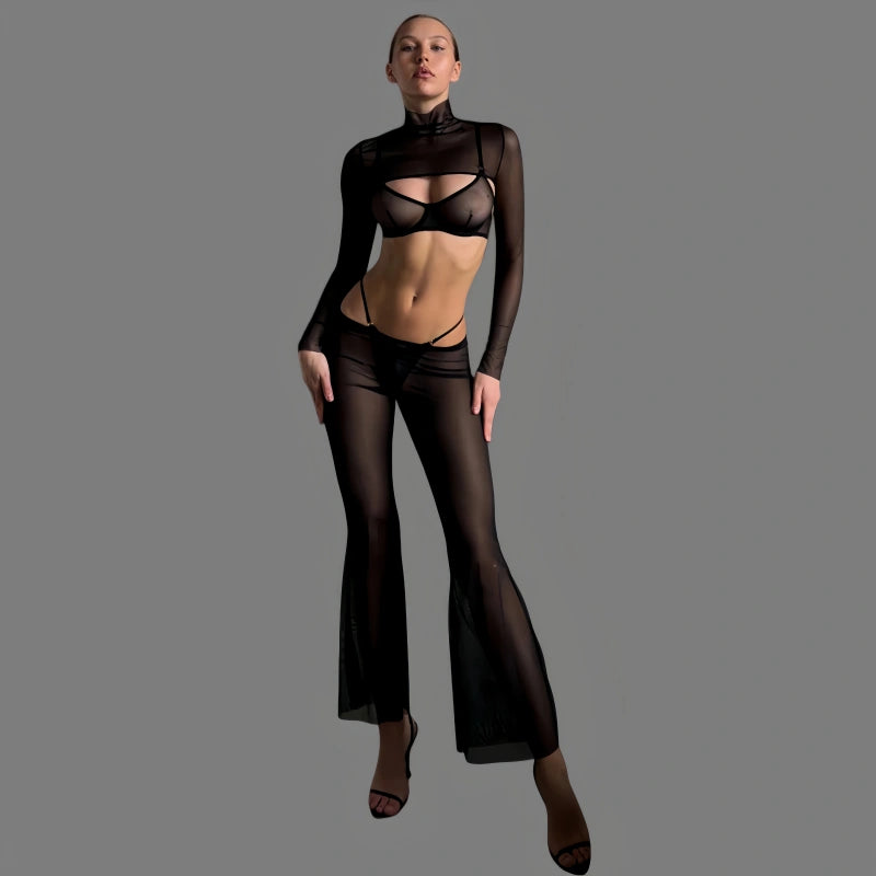 Bestselling crop top lingerie set (4 pieces)